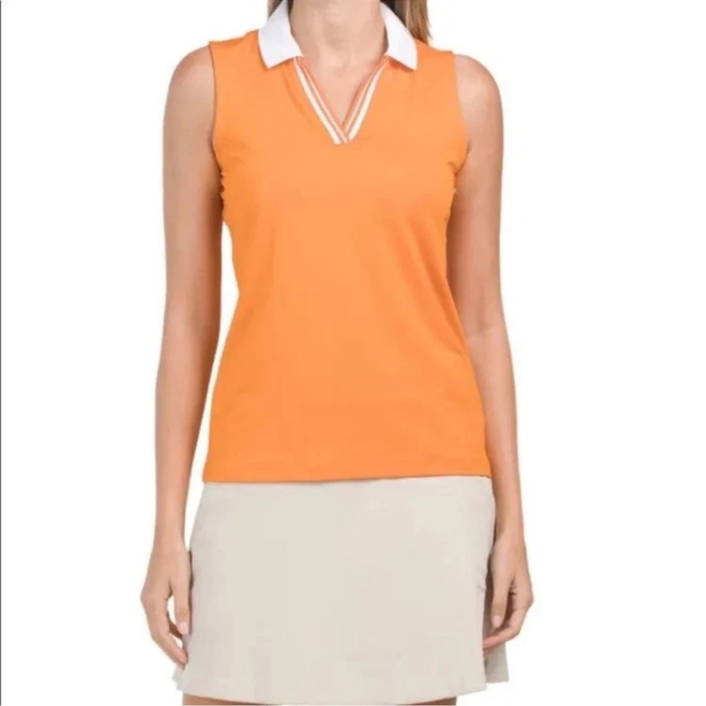 Tommy Bahama Orange Golf  Sleeveless Top